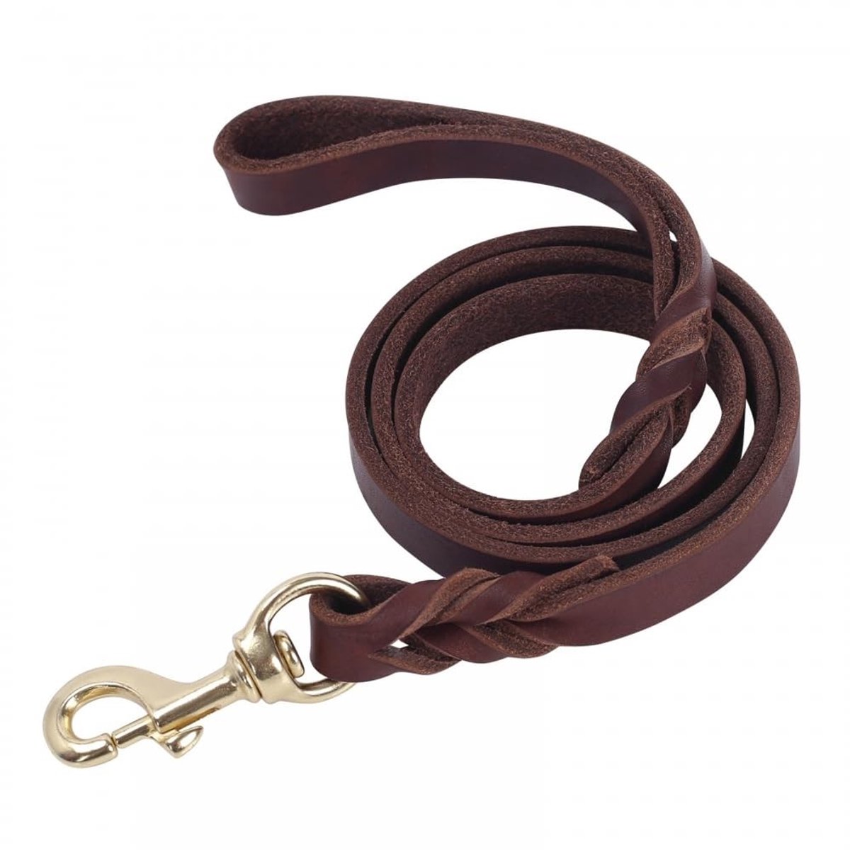 Dailygoods- Hondenriem Leer - 360 Graden Draaibare Haak - Robuuste Sluiting - Handgemaakt - Zachte Handgreep - Betrouwbaar Materiaal - Hondentuig