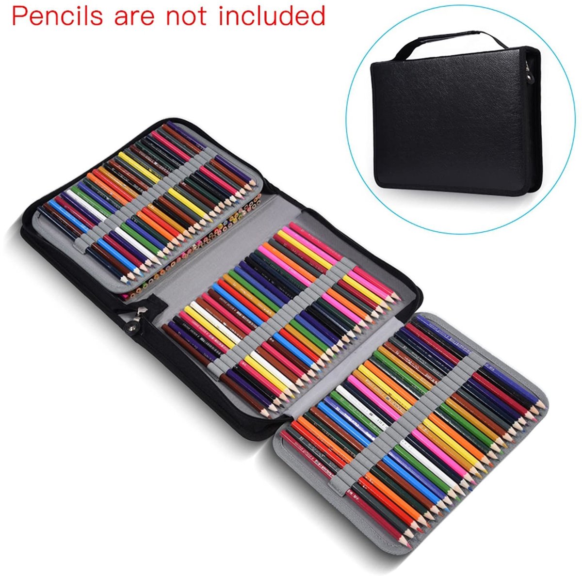 Dailygoods- Etui Grote Capaciteit - Pennenetui 150 Gaten - PU Lederen Organizer - Schoolbenodigdheden - Kantooropslag - Comfortabel Handvat
