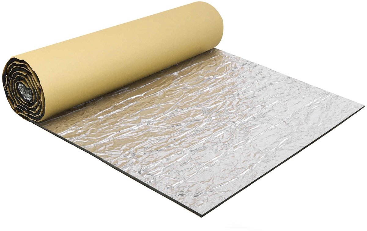 Dailygoods- Geluidsdempingsmat 5mm - Aluminium - Geluidsisolatie - Heat isolatie - Zelfklevend - Waterdicht - 3.23 m² - Geluidsisolatiemateriaal