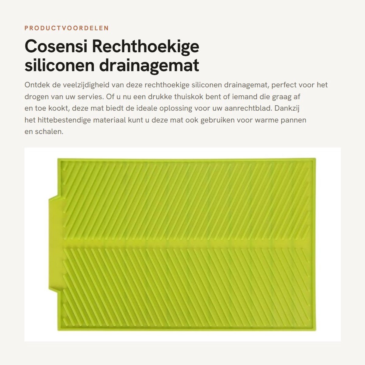 Dailygoods- Drainagemat Siliconen - Antislip - Hittebestendig - Opvouwbaar - Eenvoudig schoon te maken - Waterafvoerend ontwerp - Afwasmat