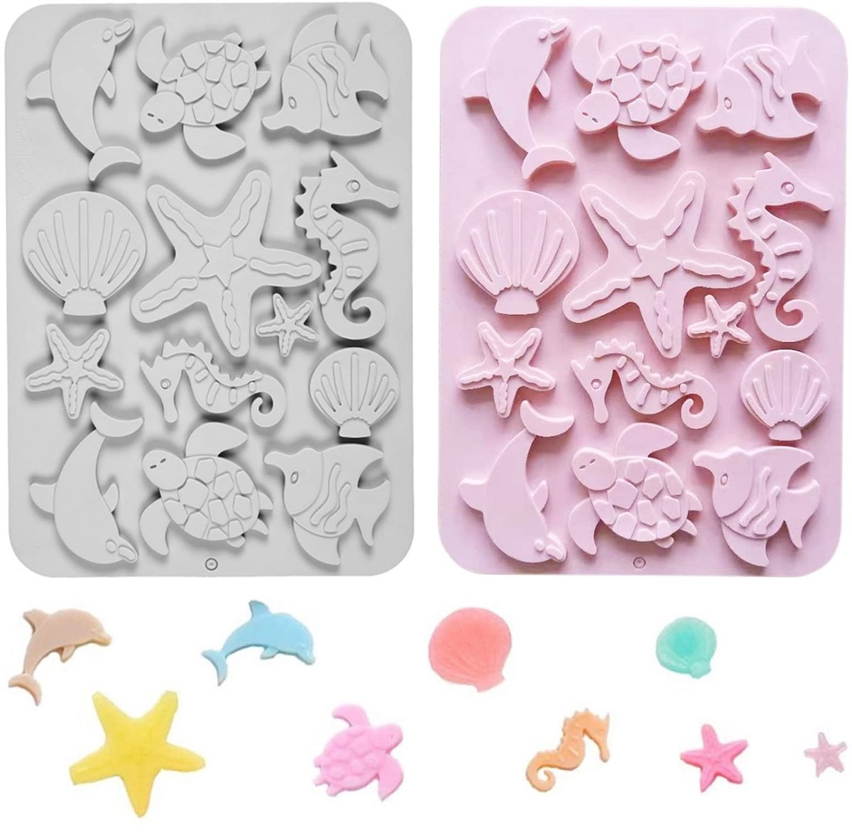 Dailygoods- Fondantvormen 3D Oceaan Dieren - Siliconen Bakgereedschap - Cake Decoratie Mal - Hoge Temperatuurbestendigheid - Slijtvast - Geschikt voor Magnetron/Oven
