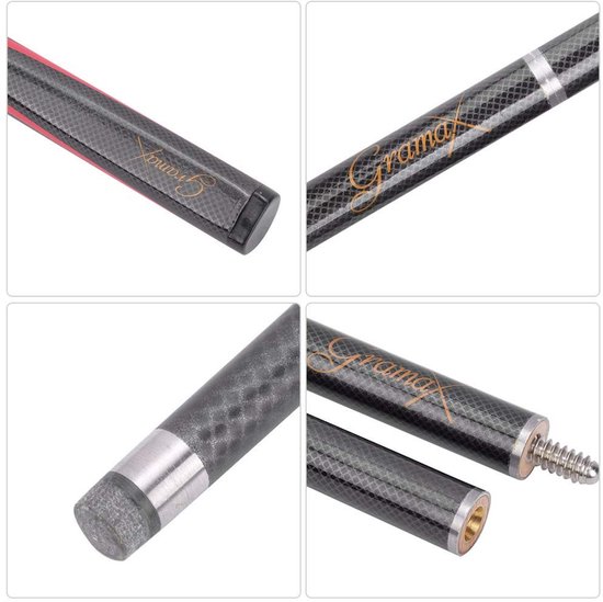 Dailygoods- Biljartkeu Professionele 9 mm Koolstofvezel - Lage Deflectie - Lichtgewicht - Waterdicht - Schokbestendig - Prachtig Patroon - Poolcue van Dailygoods — afbeelding 5