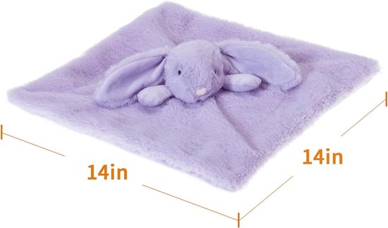 Baby knuffel - Troostdekentje haas - Baby comfort - Super zachte stof - 33 cm - Paars — afbeelding 3