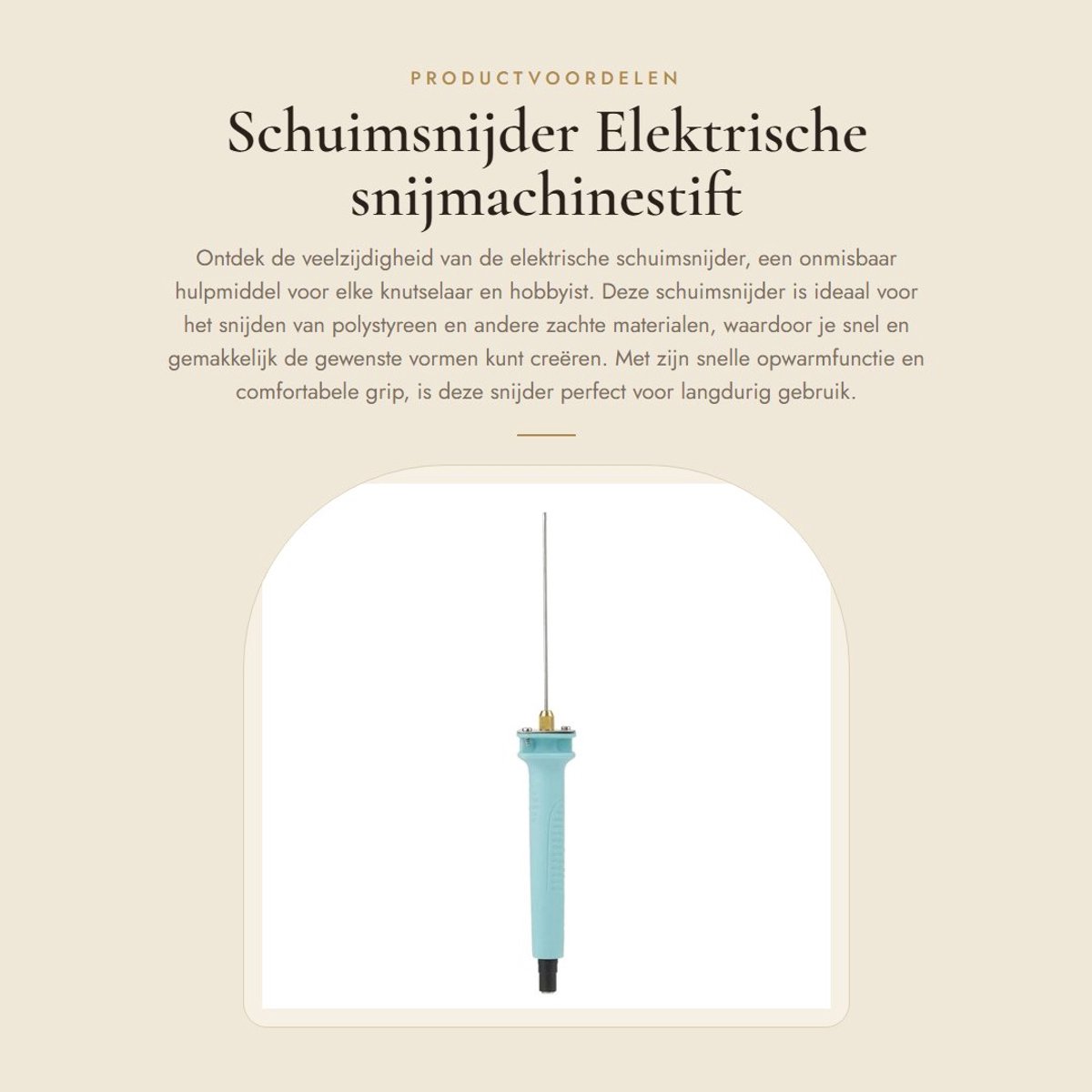 Dailygoods - Schuimsnijder - Elektrische snijmachinestift - Licht en snel verwarmend - 10 cm - Polystyreen knutselmes - Geschikt voor hobbyisten en kn...