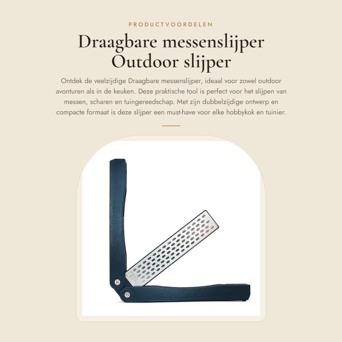 Dailygoods- Messenslijper Draagbaar - Dubbelzijdig - Antislip Handvat - Opvouwbaar - Voor Buitengereedschap - Verhoogde Slijpkwaliteit - Slijpgereedschap