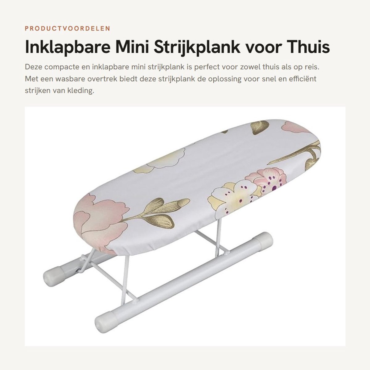 Dailygoods - Inklapbare Mini Strijkplank voor Thuis en Reisgebruik