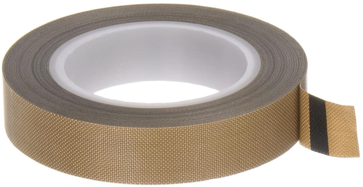Dailygoods- PTFE Tape 2 Rollen - Hoge Temperatuur - 55mm x 10m - Bruin - Isolerende Band - Temperatuurbestendigheid 300℃ - Hittebestendige Tape