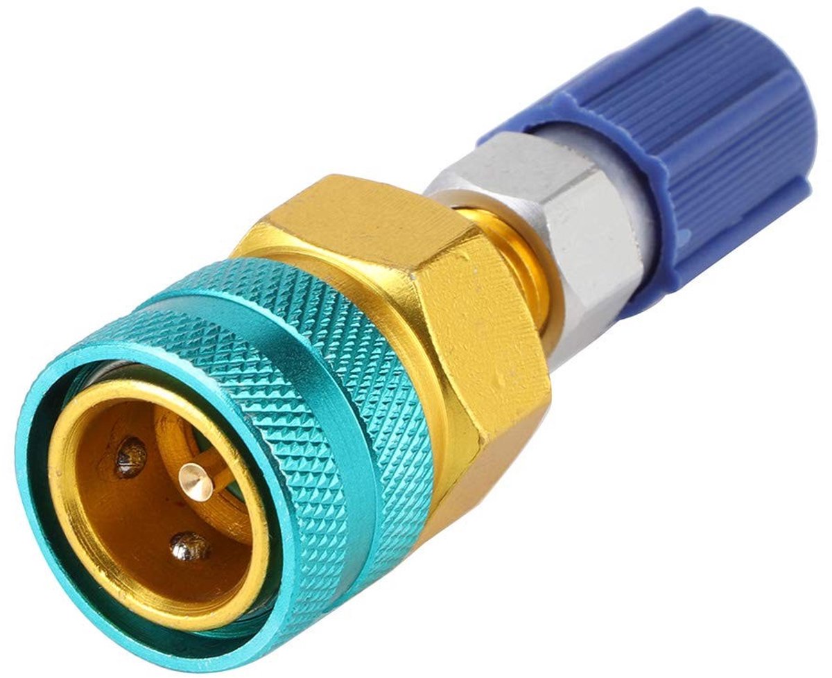 Golden crown - Snelkoppeling - R1234YF naar R134A - Hoogwaardige metaalconstructie - Compacte verpakking - Ideaal voor airconditioning - Eenvoudig te in...