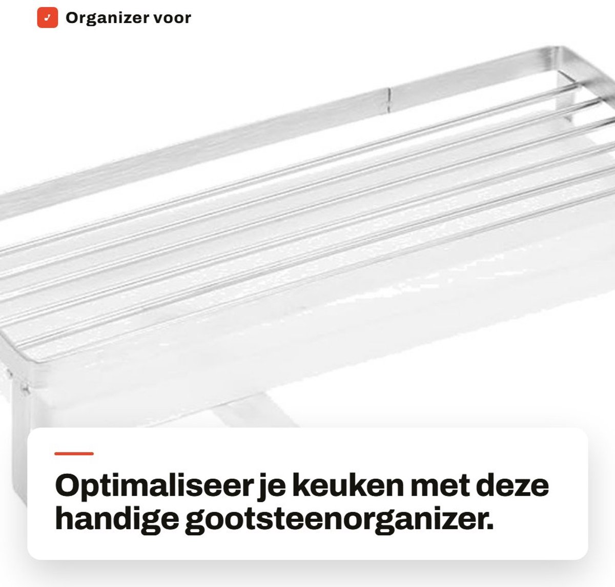 Dailygoods- Organizer Gootsteen - Organizer Keuken - Handdoekhouder - Sponshouder - Roestvrij Staal - Duurzaam en Praktisch - Gootsteenhouder