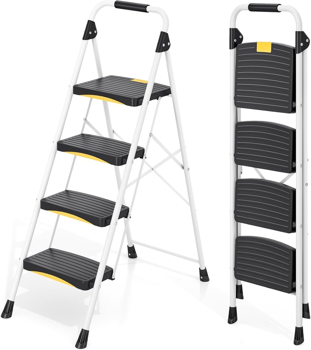 Opstapladder - Krukje - Veilig Klussen - Stevig Staal - 46 cm - Zilver