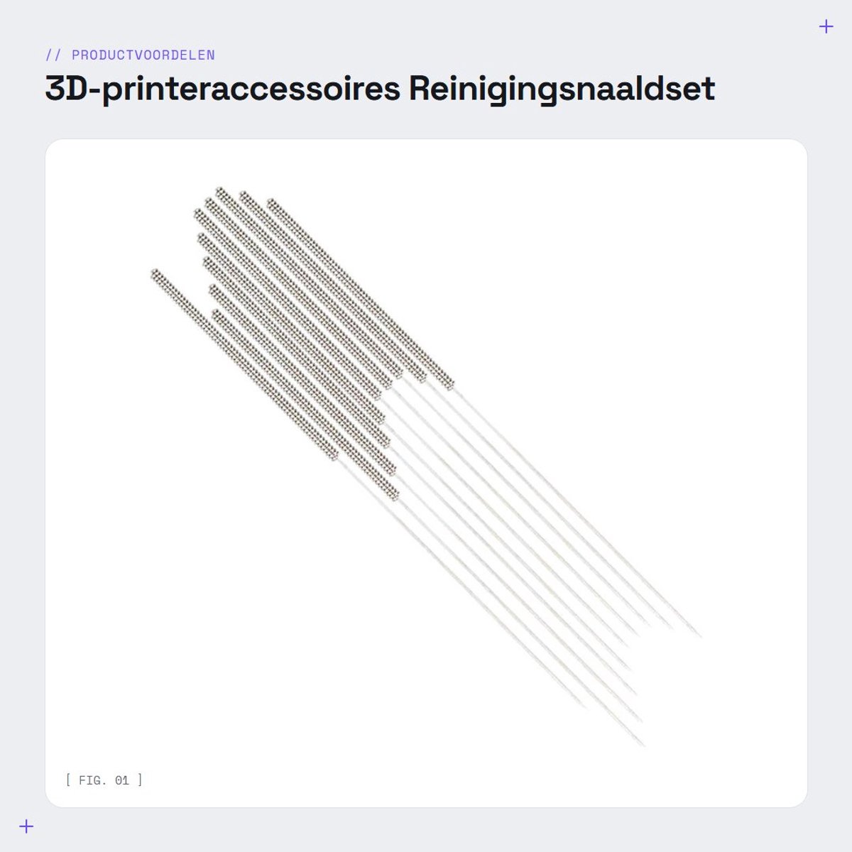 Dailygoods- Reinigingsnaaldset 10-delig - Roestvrij Staal - Flexibele Naald 0,4 mm - Mondstukreiniging - Veilig verpakt in Plastic Buis - 3D-printer Gereedschap