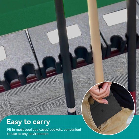 Dailygoods - Dailygoody - Pool Cue Holder - 4 Holes - Antislip Billiard Stick Steun - Stabiele ondersteuning - Billiard accessoires - Ideaal voor biljartliefhebber van Dailygoods — afbeelding 5
