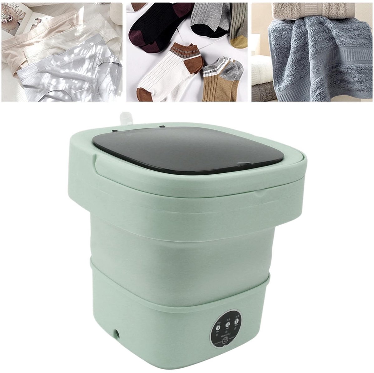 Dailygoods- Opvouwbare Wasmachine 6L - Ingebouwde Dehydrator - Multifunctioneel - Draagbaar - Grote Capaciteit - Eenvoudige Wasruimte - Mini Wasmachine