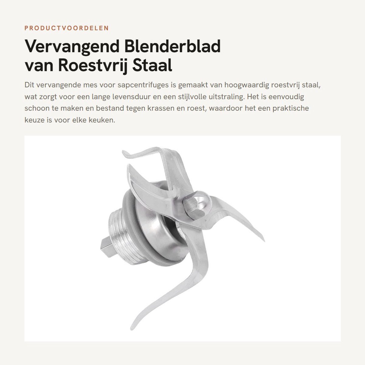 Dailygoods- Blenderblad Vervangend - Roestvrij Staal - Duurzaam - Makkelijk Schoon Te Maken - Weerstand Bij Lage Temperatuur - Geschikt Voor Sapcentrifuge - Sapcentrifuge Mes