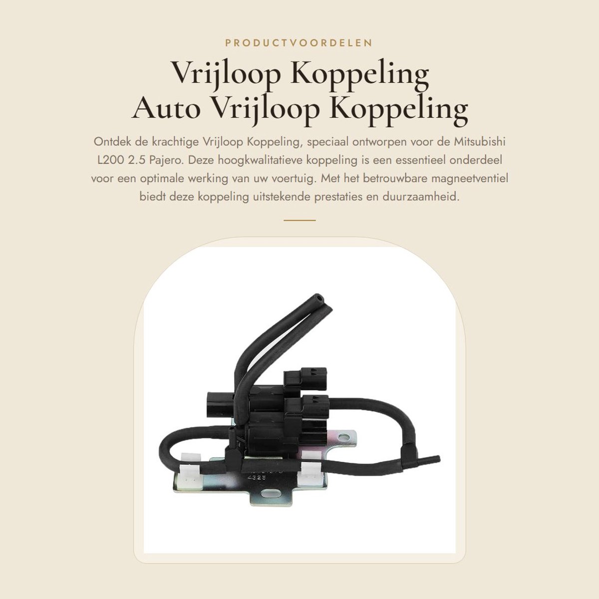 Dailygoods- Vrijloop Koppeling - Auto Vrijloop Koppeling - Magneetventiel - Geschikt voor Mitsubishi L200/Pajero - Hoogwaardig ABS - OEM-nummer 8657A065 - Koppelingsventiel