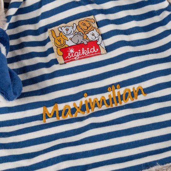 Knuffeldoek Wasbeer - Zachte Knuffel - Babys Comfort - Met Geborduurde Naam - 25 cm - Blauw — afbeelding 2