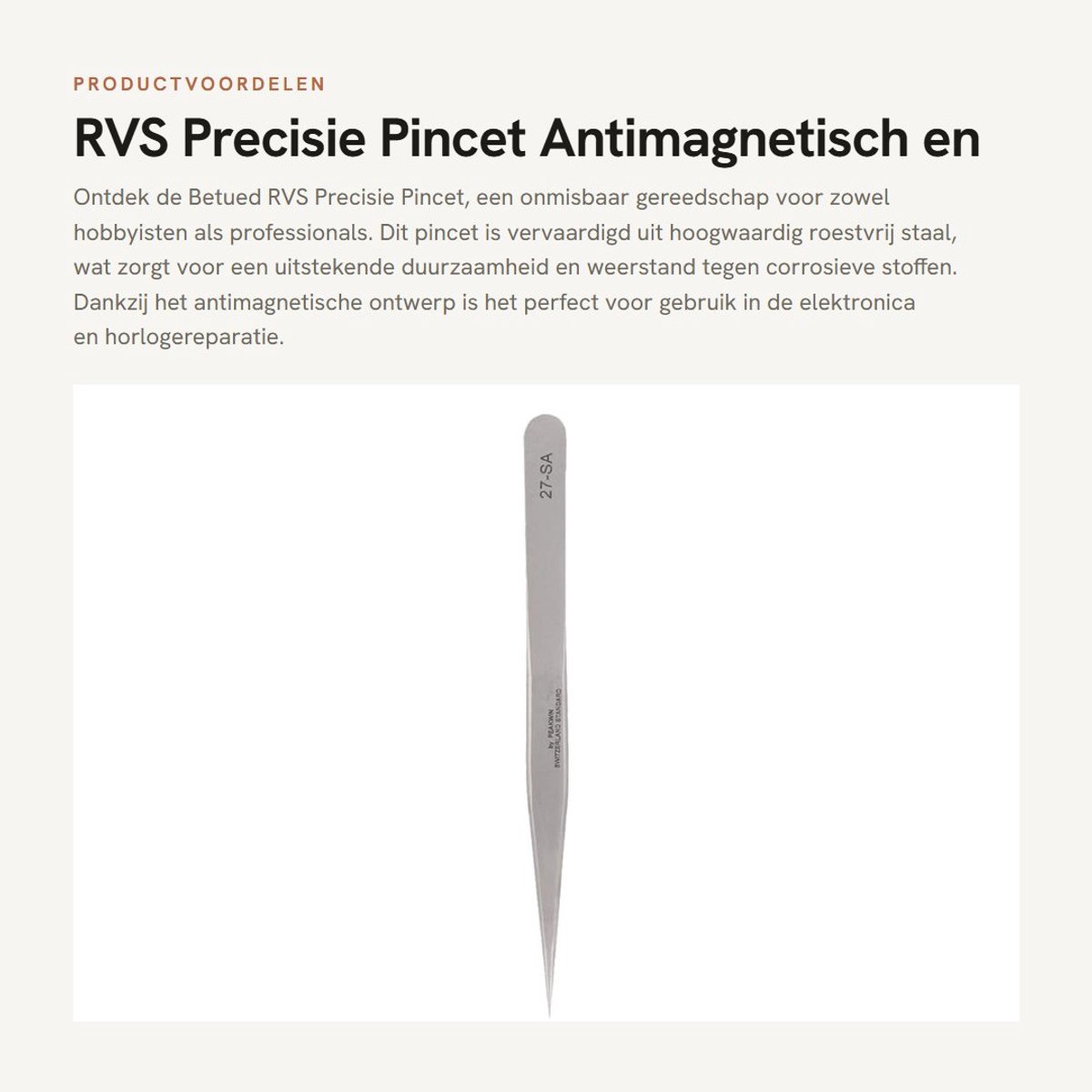 Dailygoods - RVS Precisie Pincet - Antimagnetisch en Zuurvast - Ergonomisch Ontwerp - Precisie Tool - Medisch Gebruik - Voor Nauwkeurige Handelingen -...