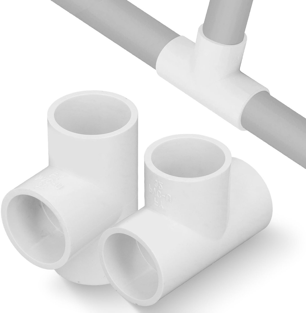 Dailygoods- T-buisverbinder 12 stuks - PVC kunststof - Koud water - Buisschroefdraadverbindingen - T-stuk buisfitting - Meubelverbinder - Tentverbinding - Buiskoppeling