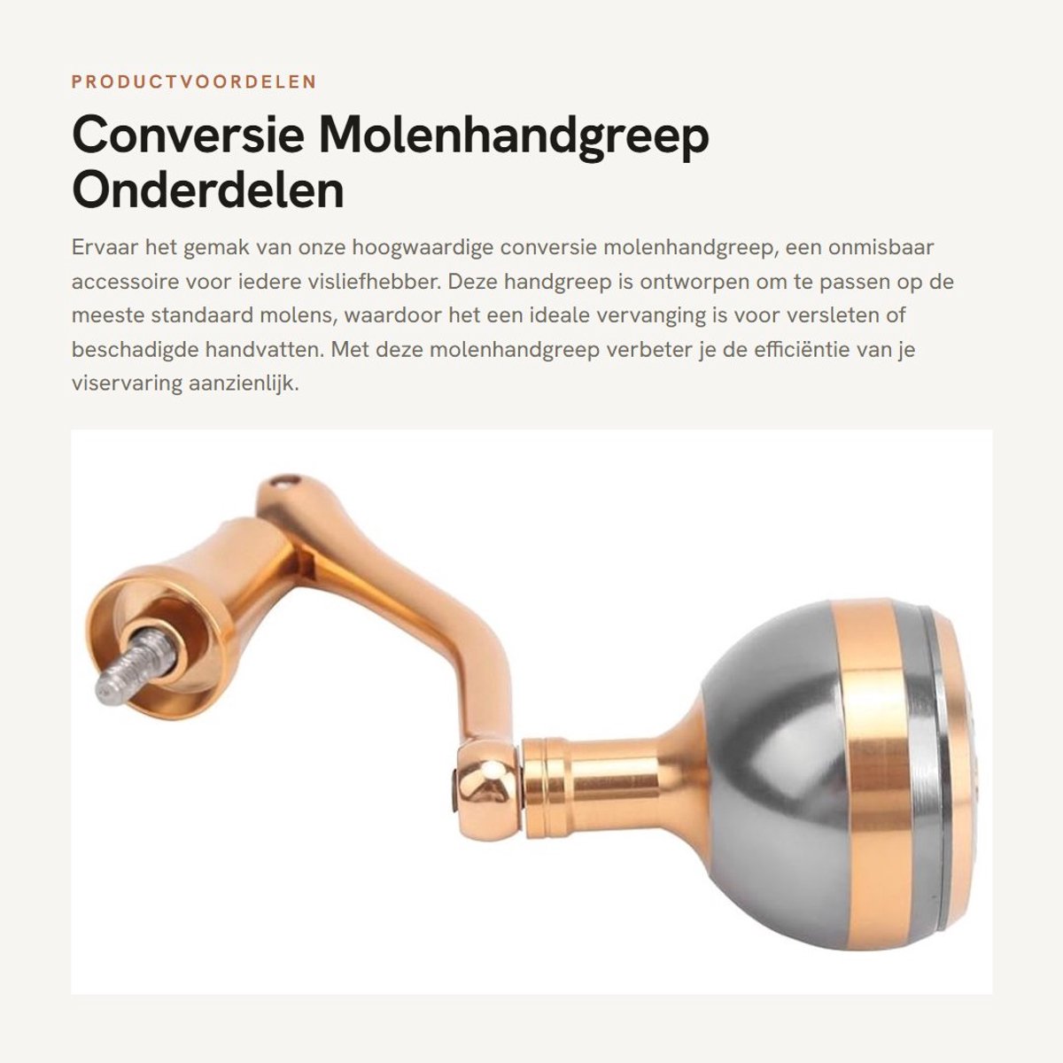 Dailygoods- Molenhandgreep Universele Pasvorm - Vervangingsonderdeel - Lichtgewicht - Geschikt voor Draaiende Molen - Verkrijgbaar in Maten - Verbeterde Visefficiëntie - Visserijhandvat