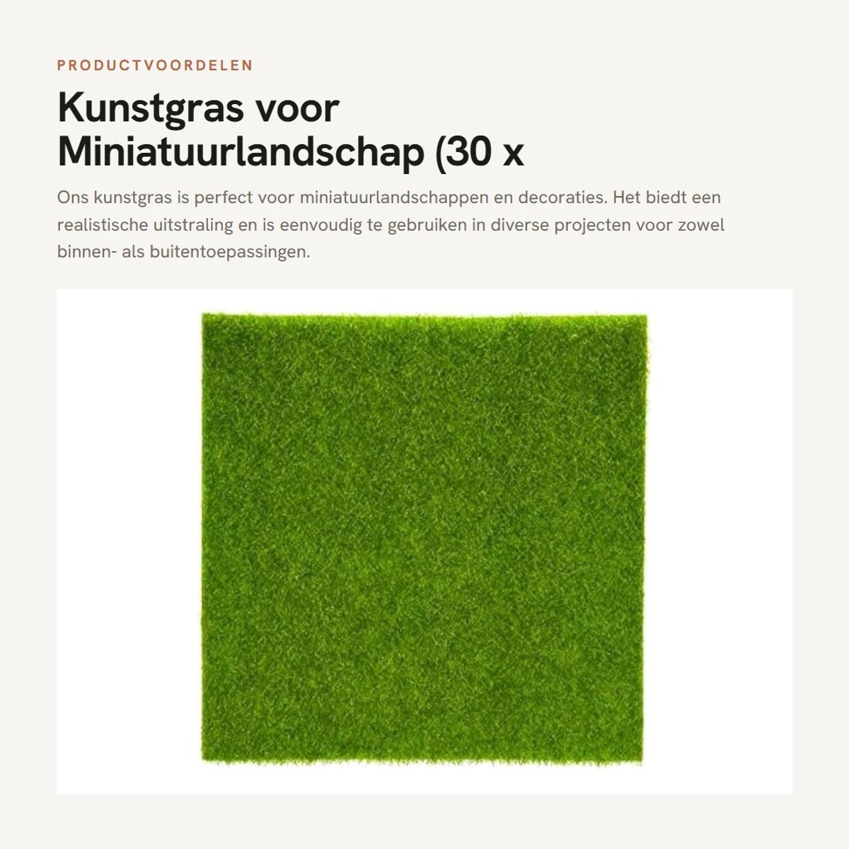 Dailygoods- Kunstgras 30x30cm - Kunstgras voor Buiten - Kunstgras voor Balkon - Kunstgras voor Mini Tuinieren - Kunstgras voor Poppenhuis - Milieuvriendelijk Materiaal - Grasmat