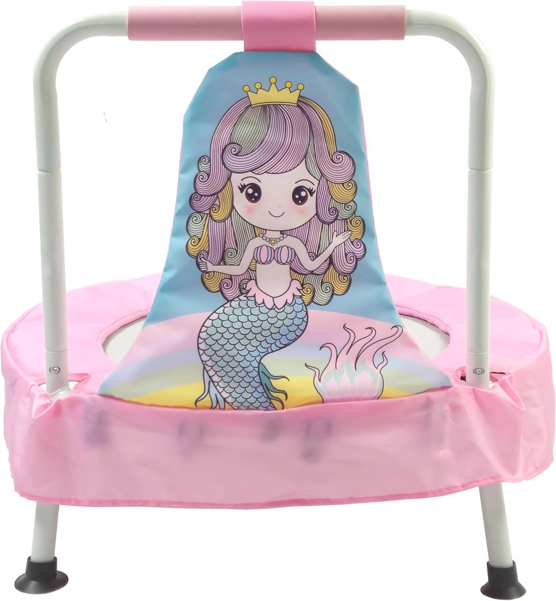 Kinder trampoline - Peuter trampoline - Binnen en buiten - Met handgrepen - 65 cm - Roze