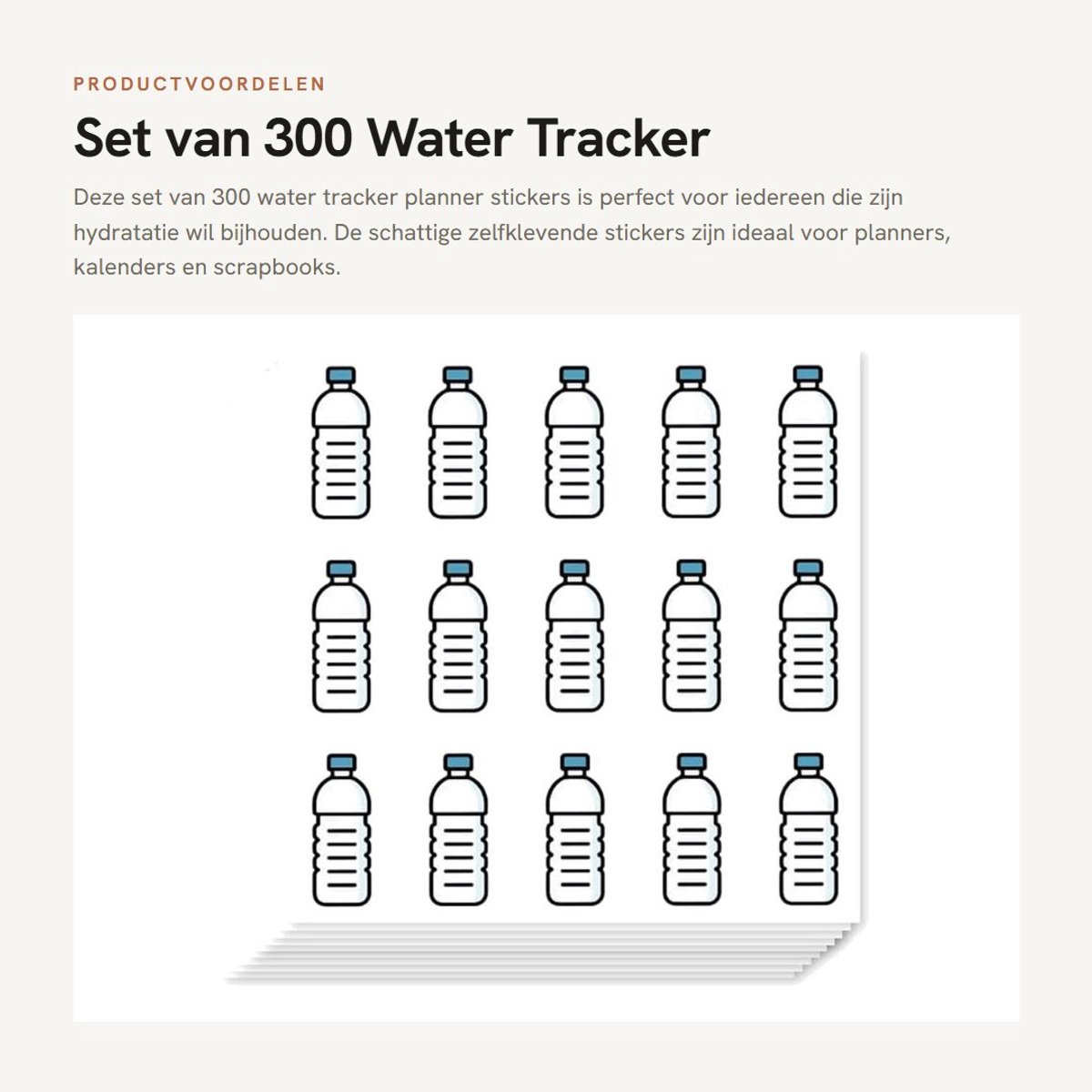 Dailygoods- Water Tracker Stickers 300 Stuks - Zelfklevende Stickers - Hydrateren Stickers - Planner Stickers - Scrapbook Stickers - Feestdecoratie
