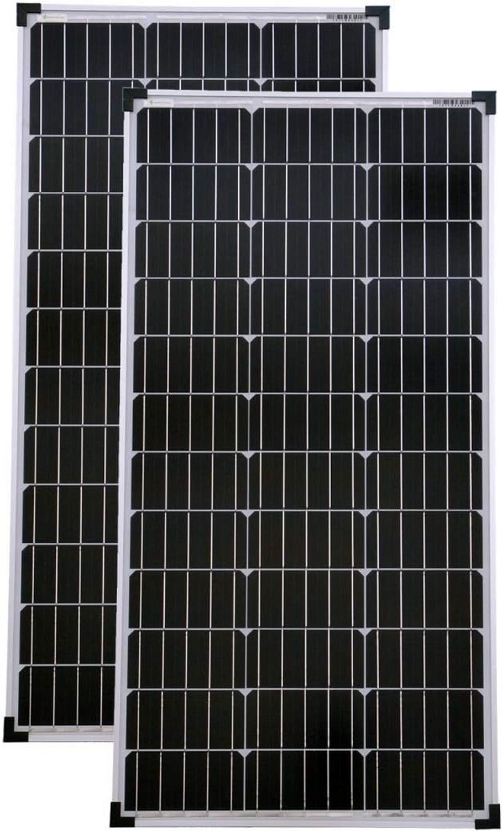 Zonnepanelen Set - Zonnecellen Fotovoltaïsch - Energie Opwekken - Mono Kristallijn - 2 Stuks 80 Watt - Zwart
