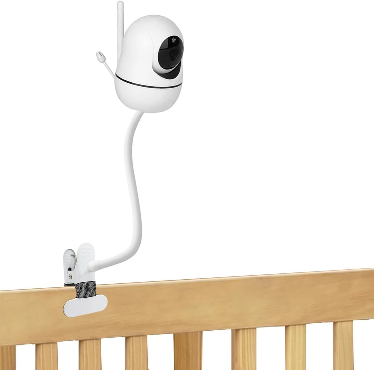 Babyfoon clip - Camera houder - Babykamer bewaken - Flexibele zwanenhals - 13 cm pakket - Zwart