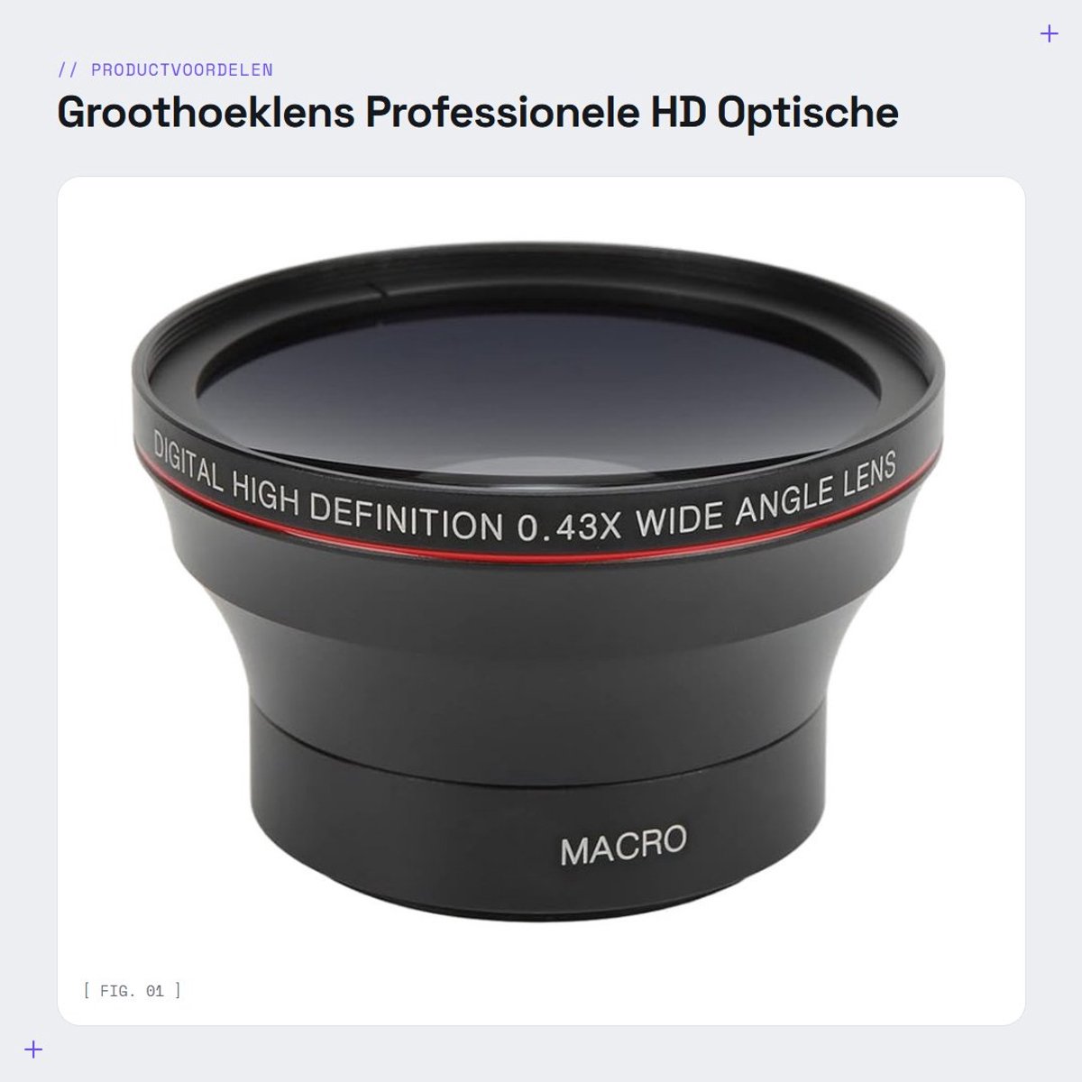 Dailygoods- Groothoeklens 0,43x - Professionele HD Optische Glazen - Afneembare Macrolens - Voor Portret/Landschapsfotografie - Aluminiumlegering - Antireflectiecoating - Camera Lens
