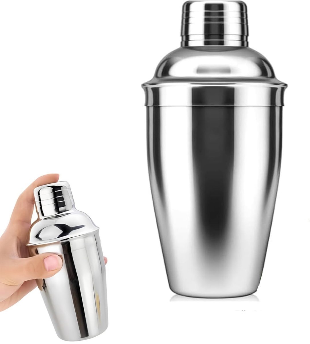 Dailygoods- Cocktailshaker 250 ml - Drankmixer met ingebouwde zeef - Roestvrij staal - Barware gereedschap - Barkeepershaker - Voor mixdranken