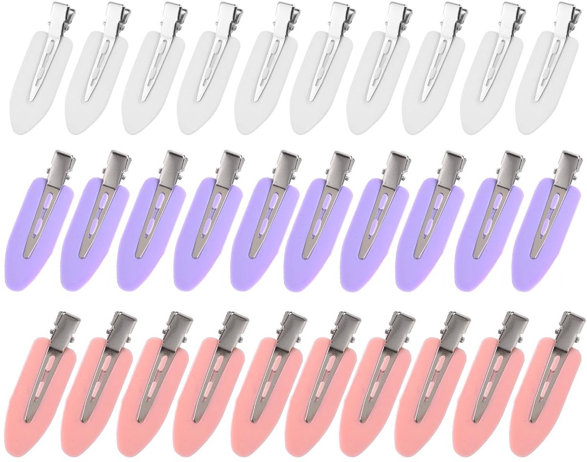 Dailygoods- Haarclips 30 Stuks - Naadloze Haarclips - Deukvrije Haarclips - Lichtgewicht Kunststof - Voor Make-up/Haarstyling - Geschikt voor Alle Haartypes - Haarspelden
