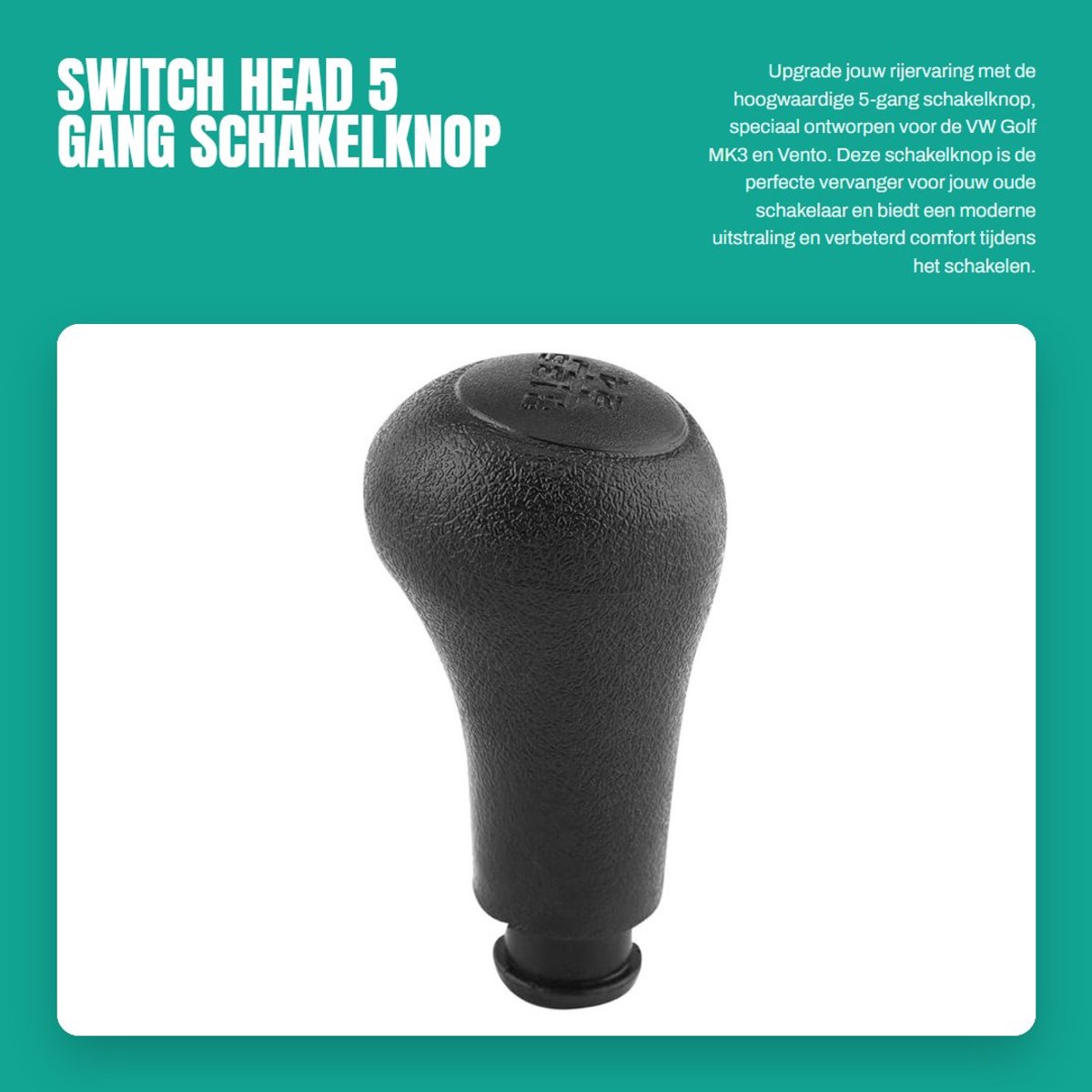 Dailygoods switch head - 5 Gang schakelknop - Hoogwaardige vervangingsschakelaar - Populaire kleur - Schakelknop auto - Geschikt voor VW Golf...
