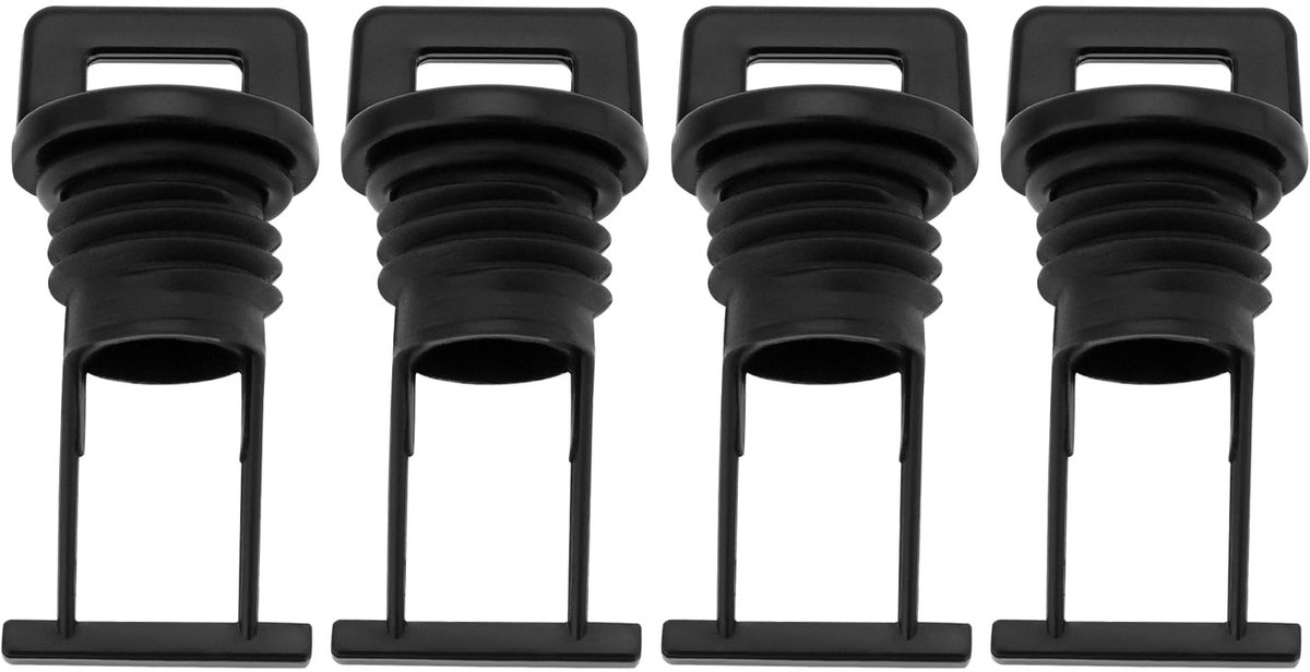 Dailygoods- Afvoerplug 19 mm - 4x Boot Plug - Taps Ontwerp - Nylon - Geschikt voor Kajaks/Boten - Corrosiebestendig - Bootplug
