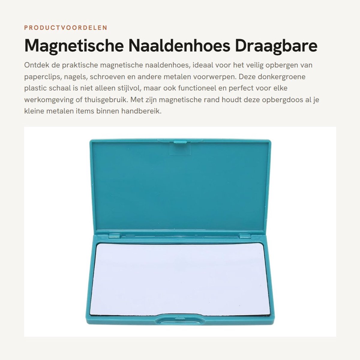 Dailygoods- Naaldenhoes Magnetisch - Opbergdoos - Kunststof - Draagbaar - Veilig - Afmetingen 11,1 x 6,8 x 1,2 cm