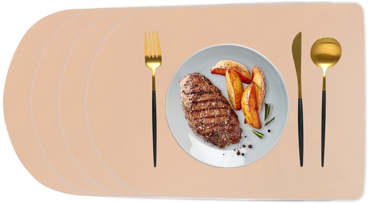 Dailygoods- Placemat Set - Wasbaar - Antislip - Waterdicht - 45 x 30 cm - Dubbelzijdig - Hittebestendig - Tafelmat