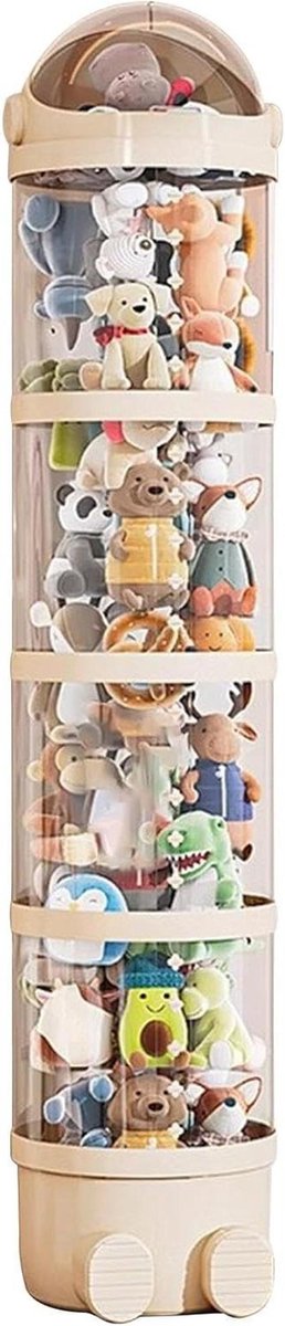 Speelgoed Opbergbuis - Knuffel Organizer - Speelgoed Opbergen - Stofdicht Transparant - 162 x 28 x 28 cm - Wit