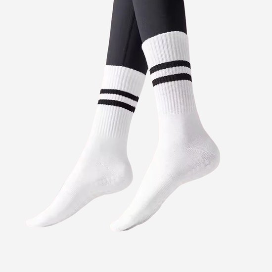 4 paar pilatessokken voor dames, katoenen yogasokken 38-42- antislipsokken met noppen- antislip- comfortabel-ademend- cadeaus voor vrouwen- mama- zwangere vrouwen-ziekenhuis-Roze, zwart, wit, donkergrijs
