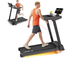 BIGZZIA Loopband met 10% helling - 3-IN-1 opvouwbare Loopband - 1-12 km/u instelbaar - Motor 3,0 pk - LED-scherm - Oppervlak 40 x 97 cm - Elektrische loopband max. 150 kg