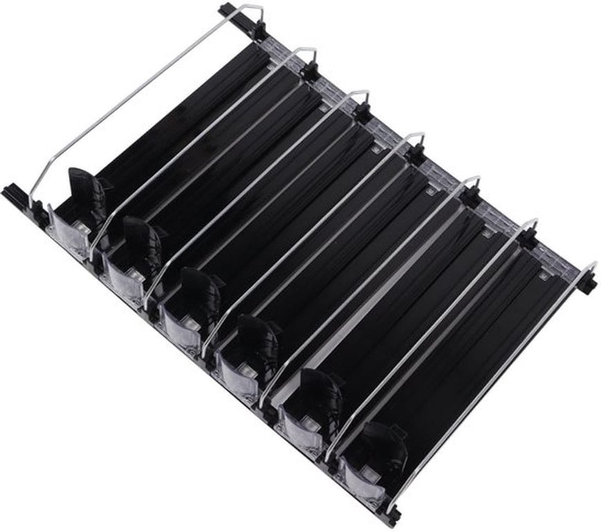 Automatische Drankopdringer Glide, Zelfduwende Blikjesdispenser Opdringer Flessenwateropdringer Verstelbare Breedte Drankopdringer voor Koelkast, Garage, Voorraadkast (38cm)