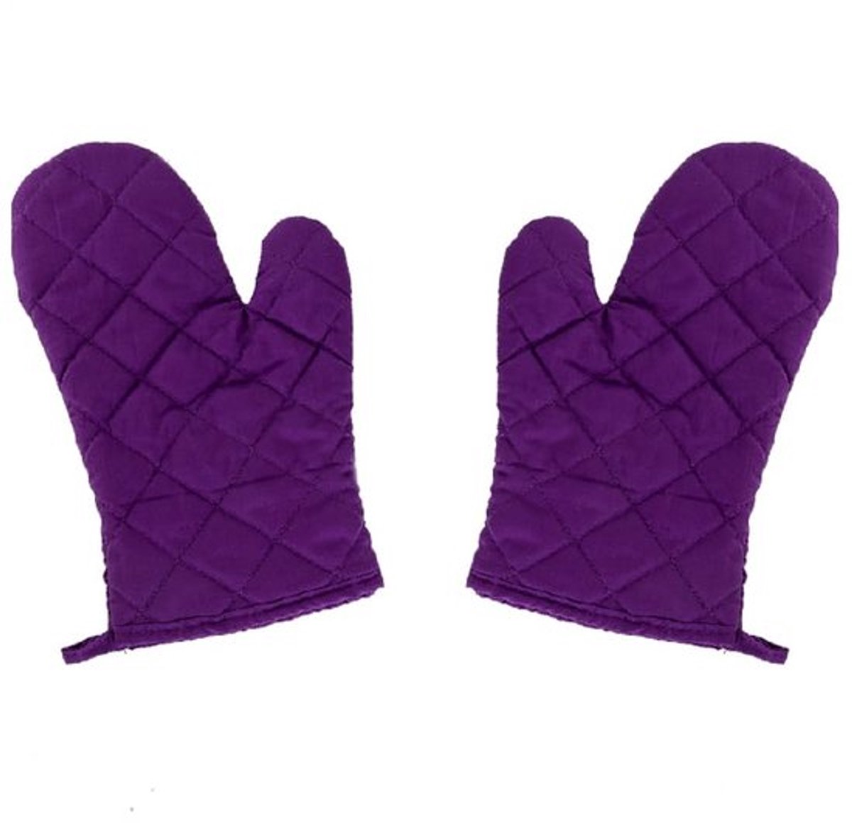 2 stuks ovenhandschoenen, hittebestendige keukenbakwanten met ophanglus, antislip kookhandschoenen voor het grillen van magnetron pizza - paars
