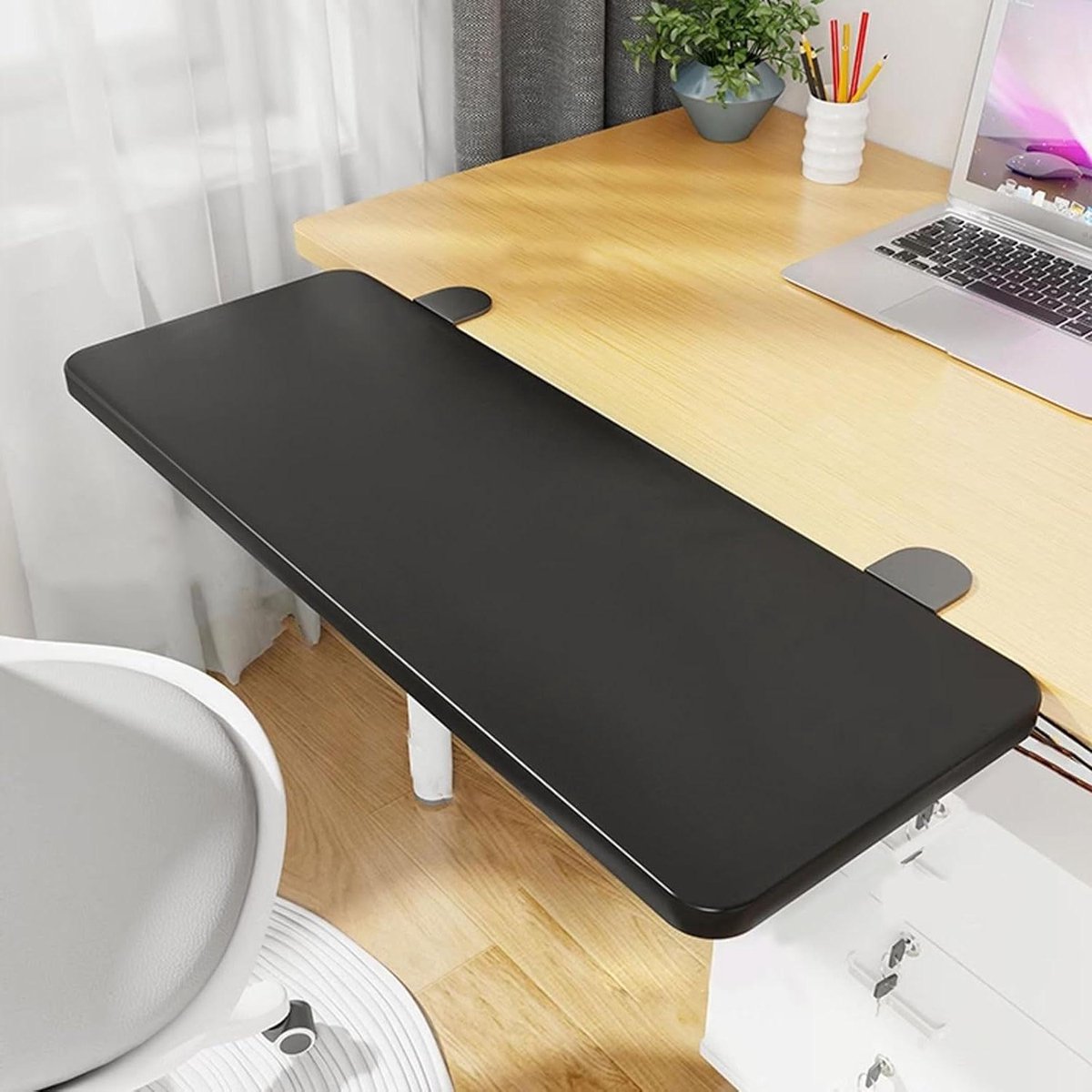 Bureau Verlengstuk - Tafel Ondersteuning - Werkruimte Organiseren - Eenvoudige Installatie - 60x25cm - Wit