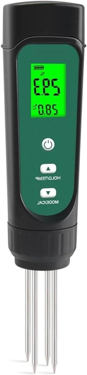 Digitale Bodemtester - Vochtigheidstester Plant - Plantenverzorging - Vierpinsdetectie - 210x45x35mm - Zwart