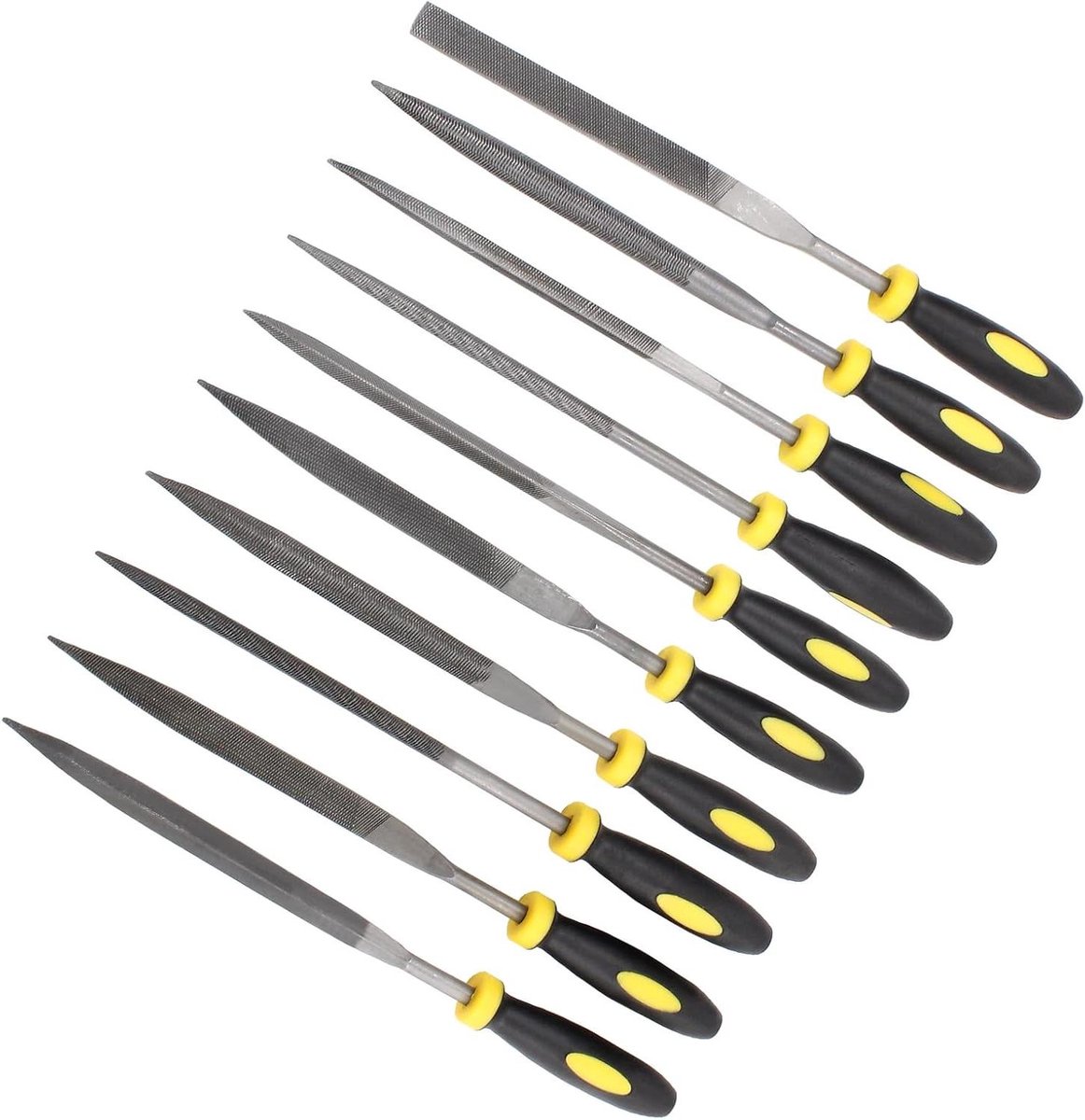 Naaldvijlen Set - Mini Vijlen Handgereedschap - Metaal Bewerken - Antislip Handvat - 16 cm Lengte - Zwart