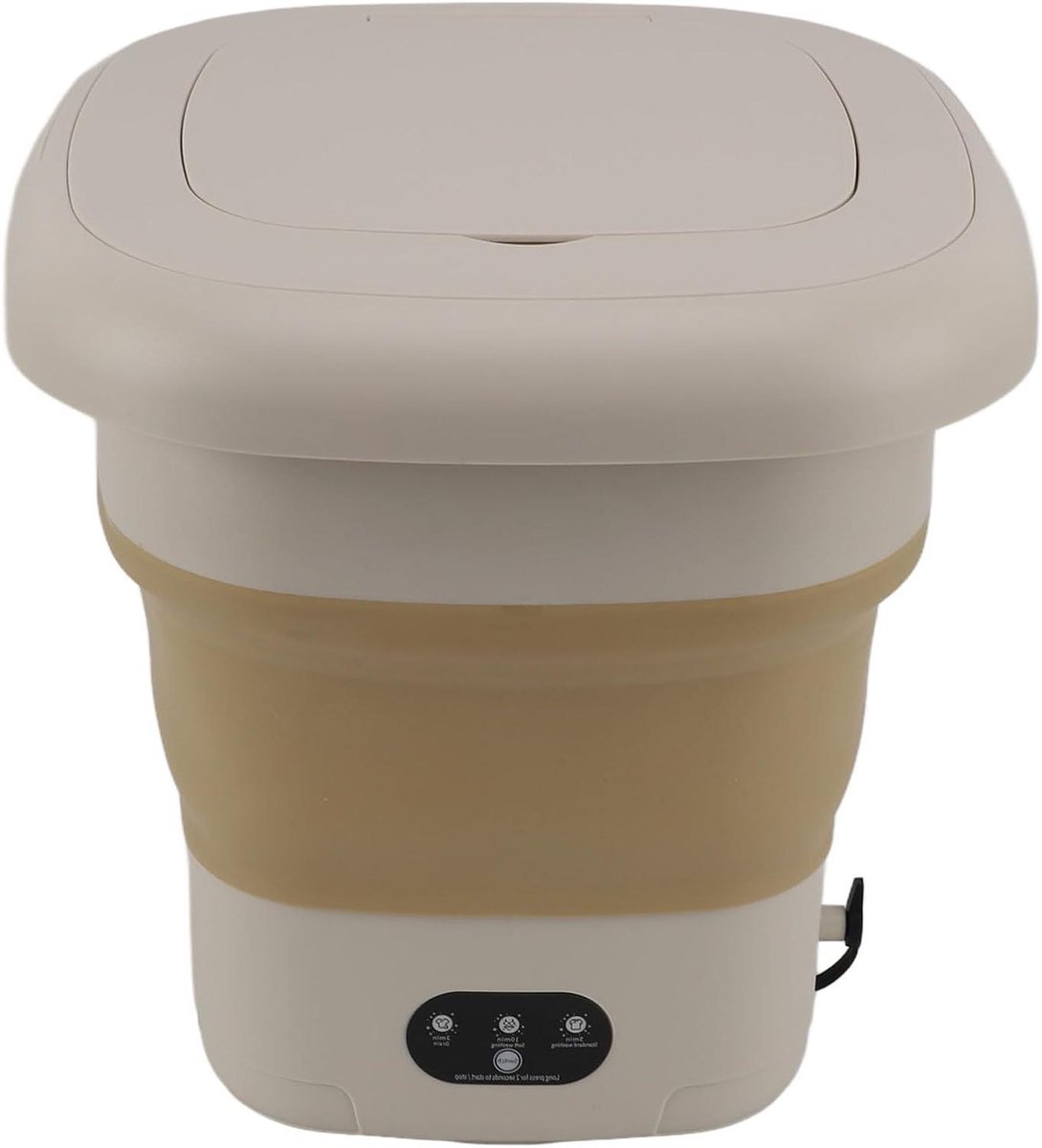 Vouwmachine Wasmachine Mini Wasmachine Opvouwbaar Reizen en Kleine Was Met Ingebouwde Dehydrator 9L Capaciteit Wit
