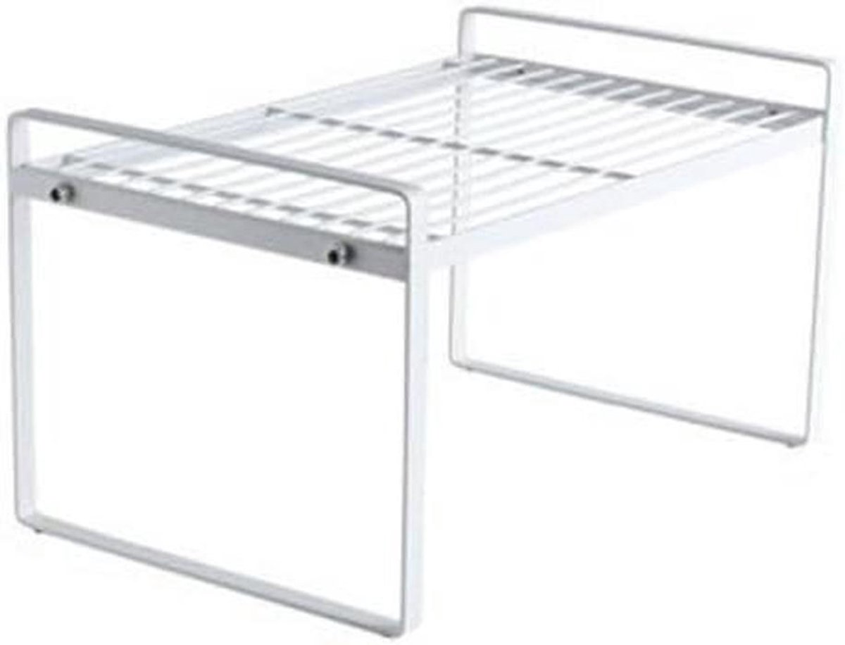 Keuken Organizer - Pottenrek Kastrek - Keuken Opbergen - Telescopisch Ontwerp - 1 Stuk - Mat Wit