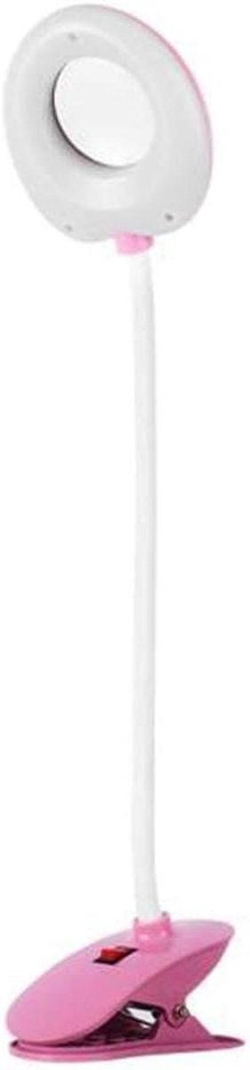 Vergrootglas met Lamp - Vergrootlamp Bureaulamp - Nauwkeurig Werken - 16x Vergroting - 6 cm Klem - Roze