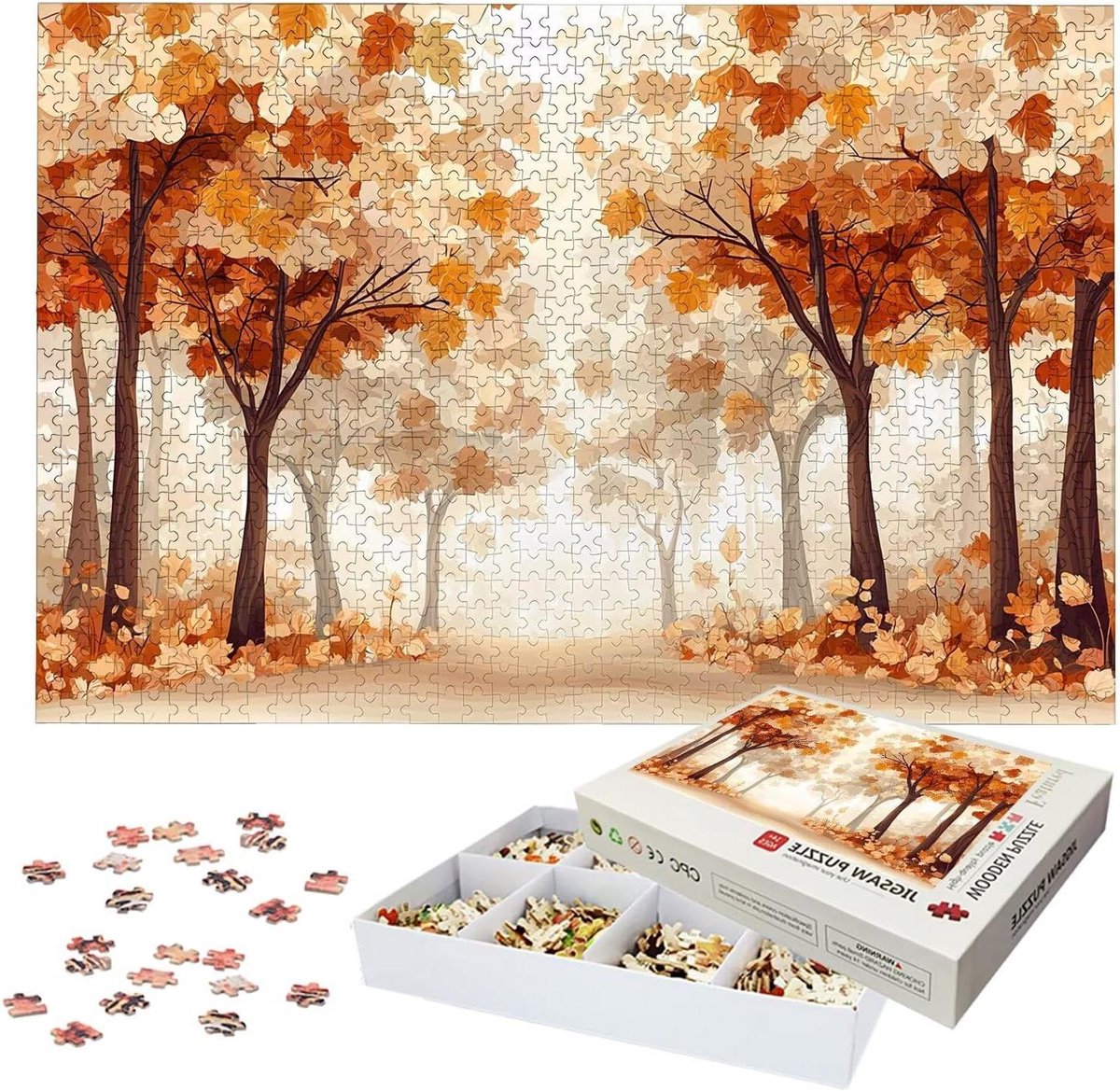 Houten Puzzel - Legpuzzel Volwassenen - Ontspanning Thuis - Lettermarkering Achterkant - 3000 Stukjes - Meerkleurig