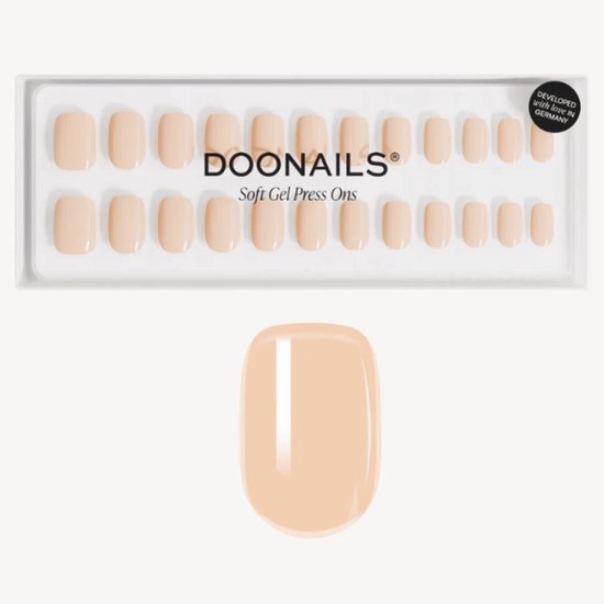 Doonails - Soft Gel Press Ons - Soft Apricot Extra Short Square