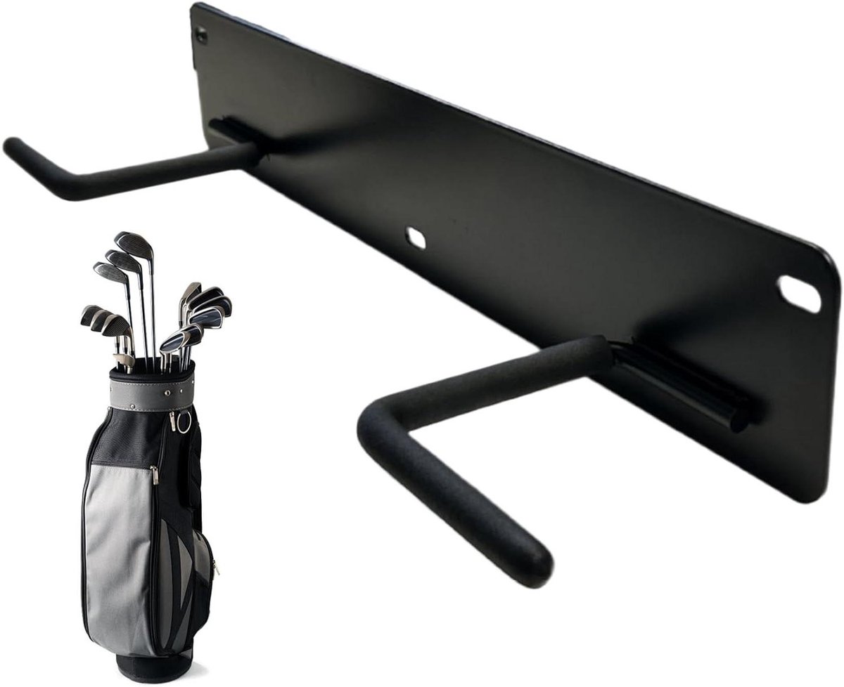 Golftas Opbergrek - Golfuitrusting Houder - Garage Organiseren - Roestbestendige Constructie - 44 x 12 x 10 cm - Zwart