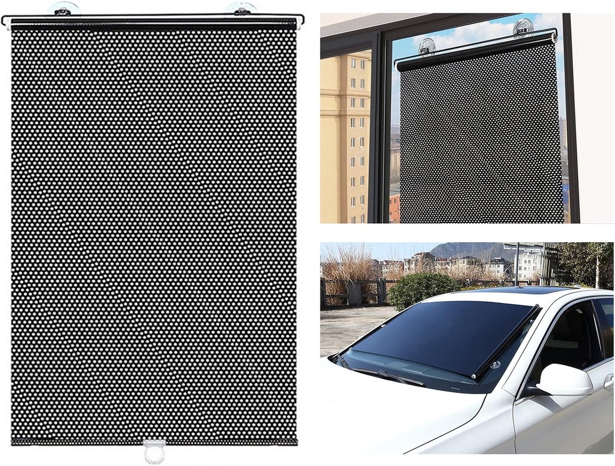 Verduisterend rolgordijn met zuignappen - 40 x 125 cm - Zonnescherm Auto - Uittrekbaar Zon